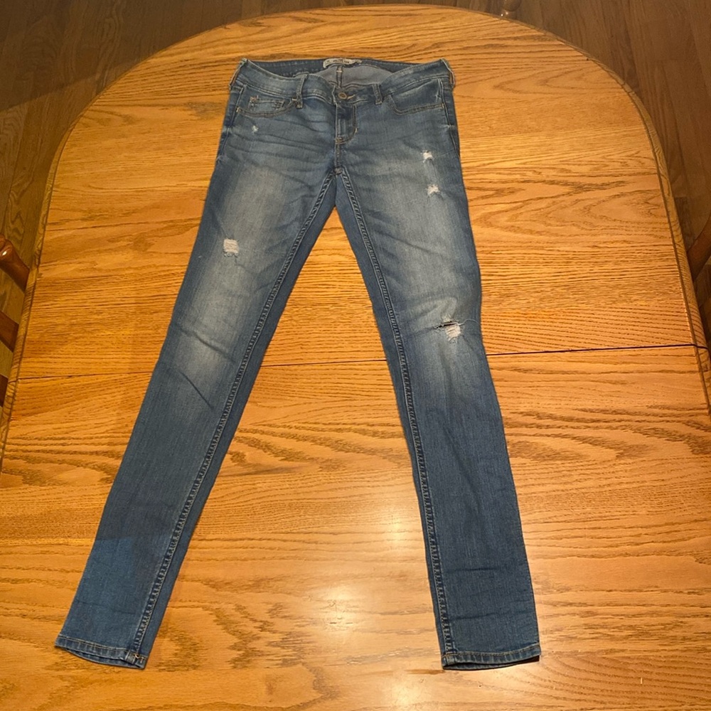 dark blue low rise skinny jeans hollister